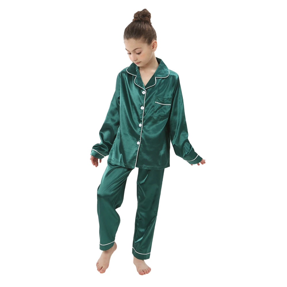 Silk Satin Pajamas Set for Kids