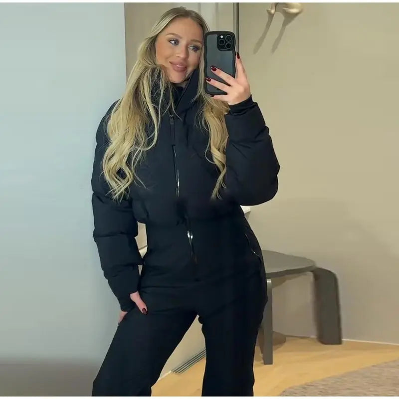 Women's Windproof Thermal Turtleneck Ski Jumpsuit
