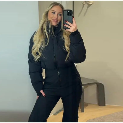 Women's Windproof Thermal Turtleneck Ski Jumpsuit