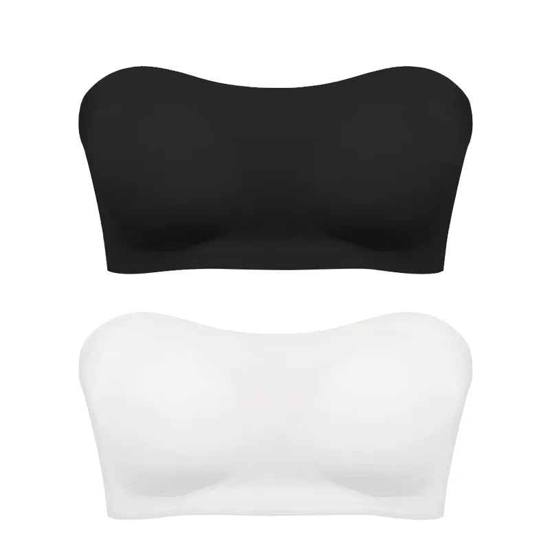 Women's Strapless Push Up Bra Removable Padded Seamless