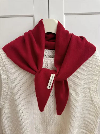 Wool Triangle Scarf for Women - Multi-functional Knitted Scarf