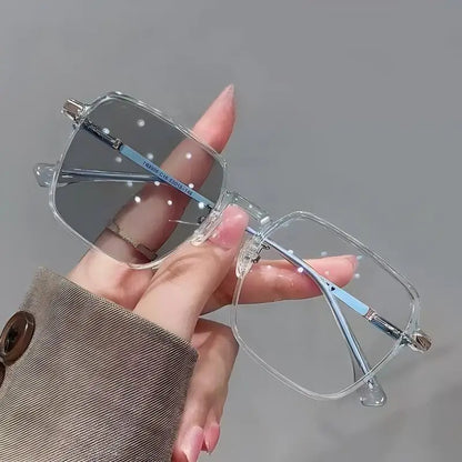 Glazzy TR Stainless Steel Square Photochromic Eyeglasses