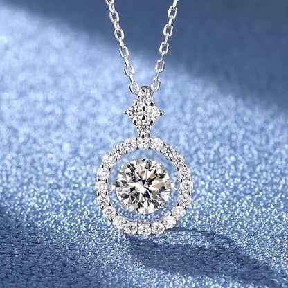 Moissanite Pendant Necklace for Women in Sterling Silver