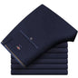 Men's Casual Elastic Straight Pants Black Blue