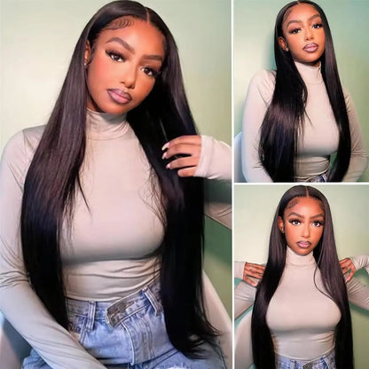 Transparent Bone Straight Lace Front Wig 250% Brazilian Hair