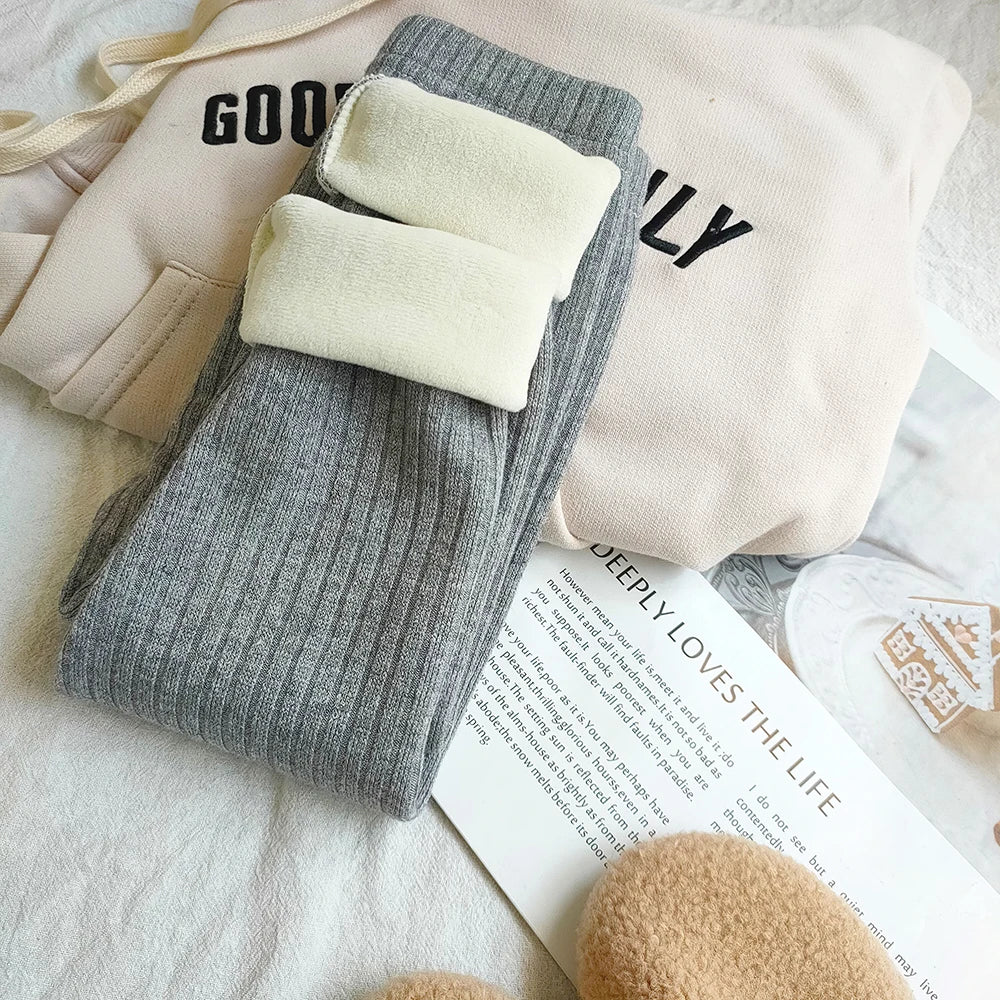Warm Cashmere Pants for Girls Plus Velvet Trousers