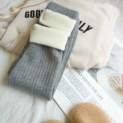 Warm Cashmere Pants for Girls Plus Velvet Trousers