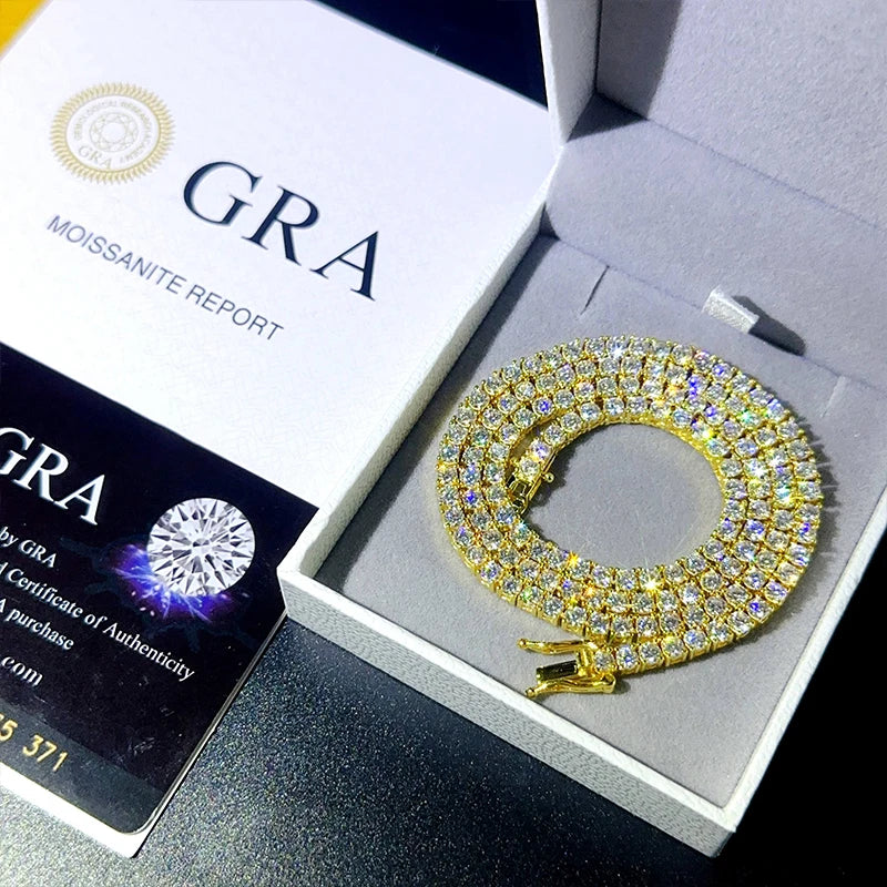 Moissanite Tennis Chain Bracelet in 925 Sterling Silver