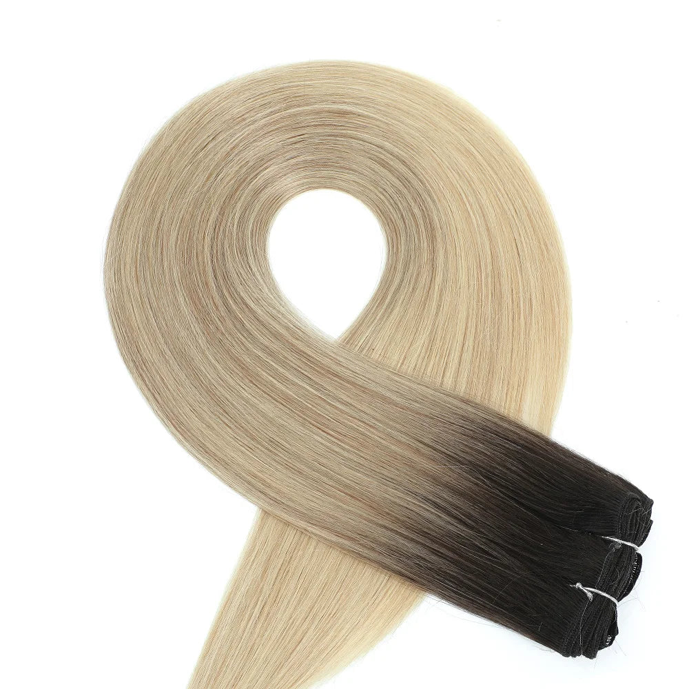 30 Inch Bone Straight Synthetic Hair Bundles Piano Blonde Ombre
