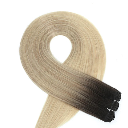 30 Inch Bone Straight Synthetic Hair Bundles Piano Blonde Ombre