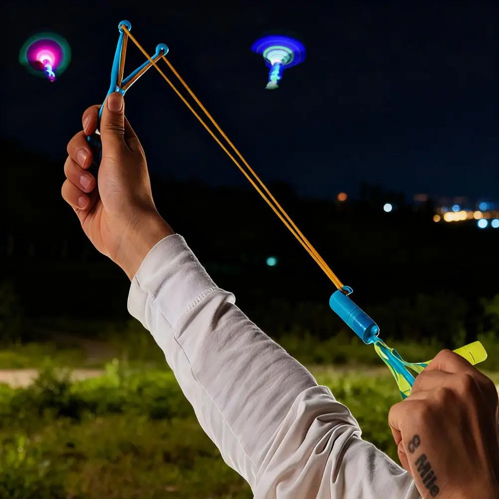 LED Slingshot Flying Copters Light-Up Toys for Kids