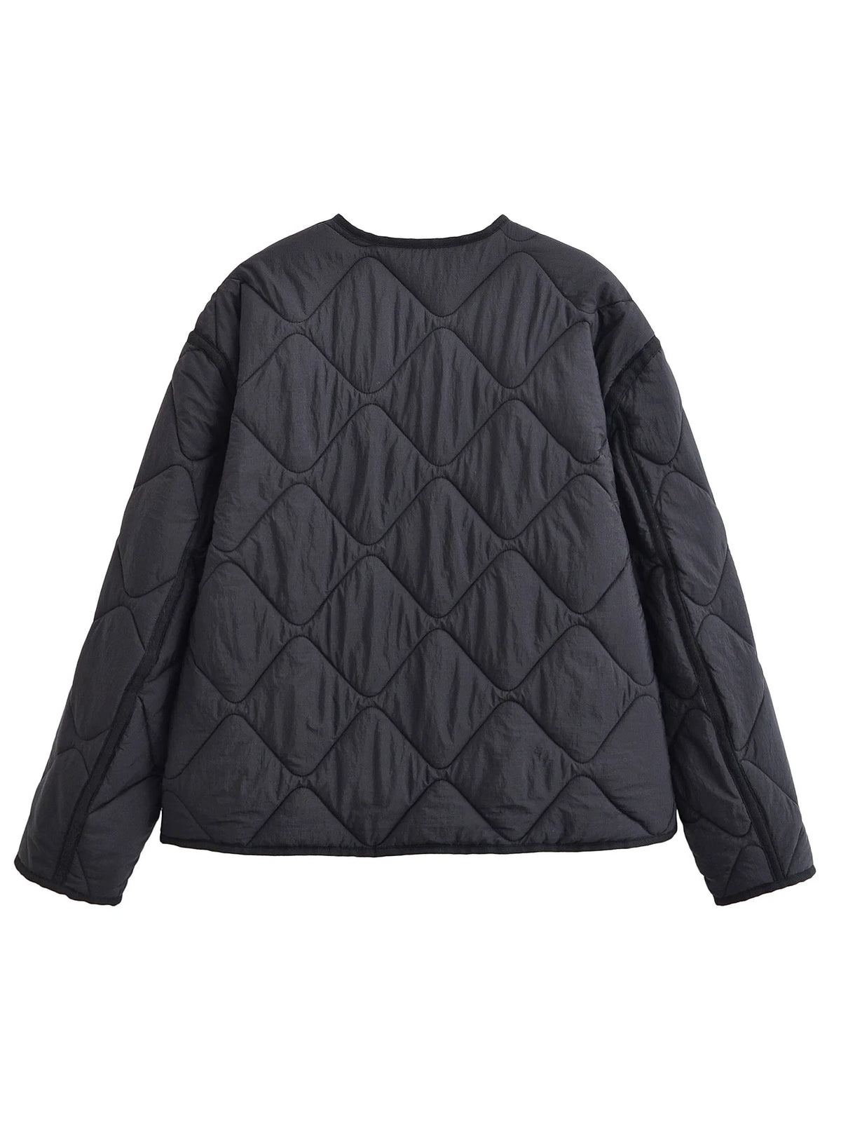 Solid Single-Breasted O-Neck Jacket for Women