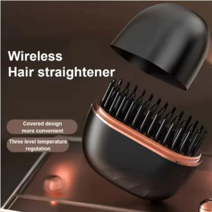 Mini Rechargeable Hair Straightener Brush Portable