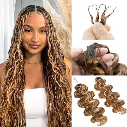 Highlight Body Wave Feathered Crochet Human Hair Extensions