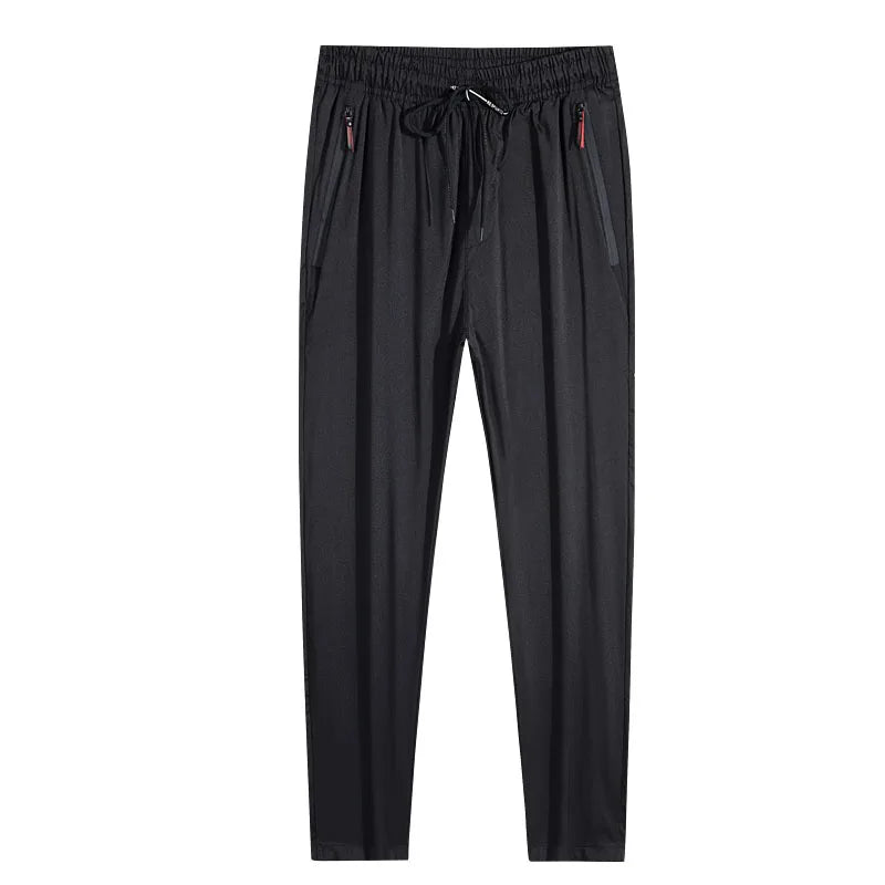 Men's Casual Straight Slim Fit Jogger Pants Polyester Blue Gray