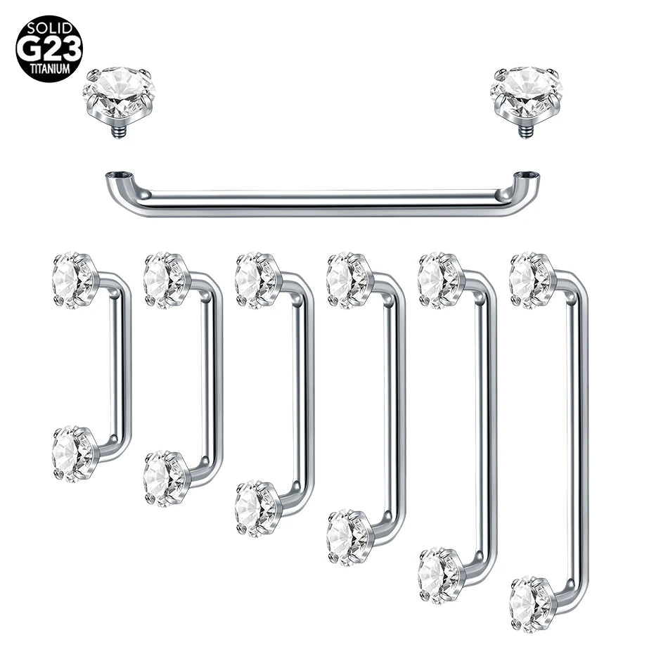 Titanium CZ Crystal Surface Piercings 12mm-25mm