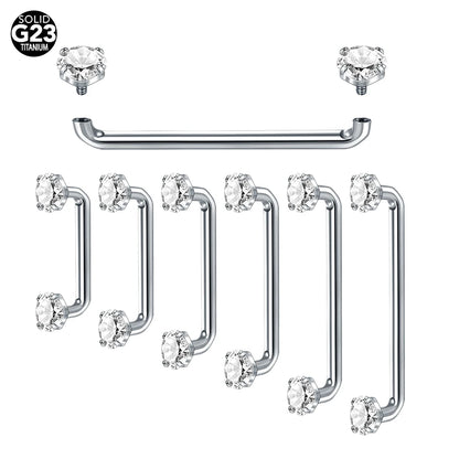 Titanium CZ Crystal Surface Piercings 12mm-25mm