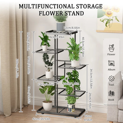 Iron Plant Stand Organizer with 6 Layers for Flowers