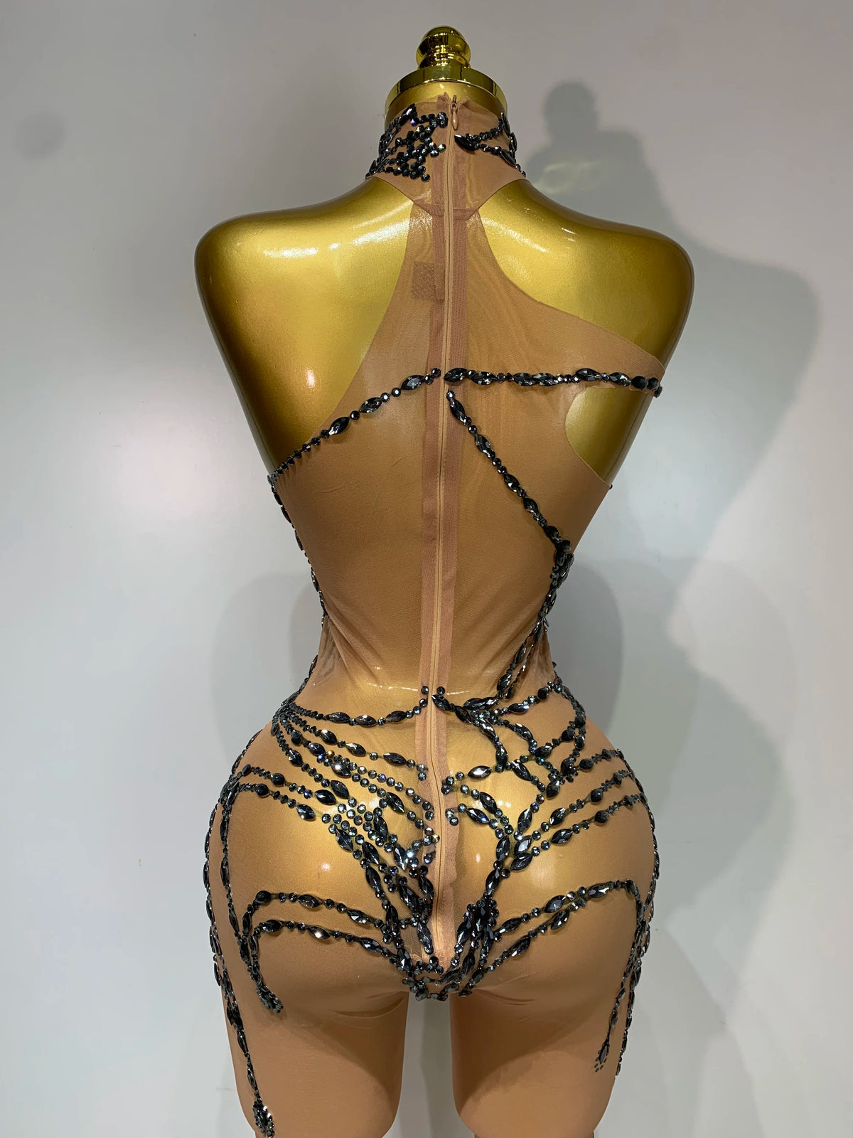 Sparkly Diamond Mesh Jumpsuit for Women