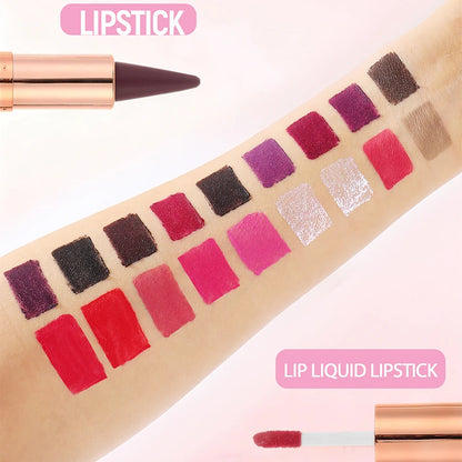 Waterproof Matte Black Lipstick and Lipgloss Duo