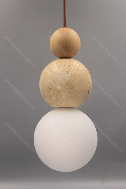 Yellow Travertine Pendant Light for Bedroom Kitchen