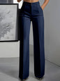 Women High Waisted Wide Leg Black Trousers