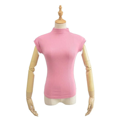 Women Summer Turtleneck Sleeveless Slim Fit Top