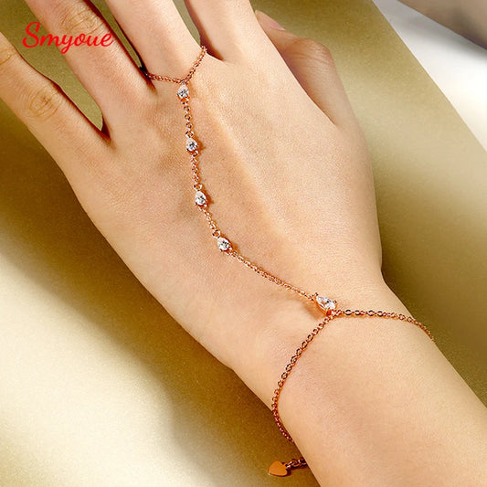 Smyoue Pear Cut Moissanite Bracelet in S925 Sterling Silver