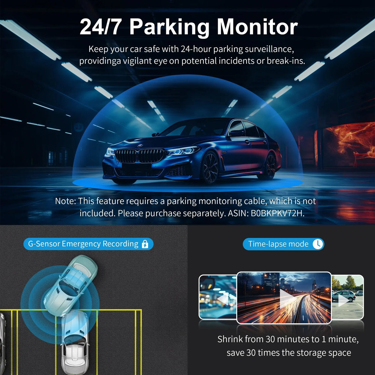 KAWA D5 2K Dash Camera with WiFi and Voice Control