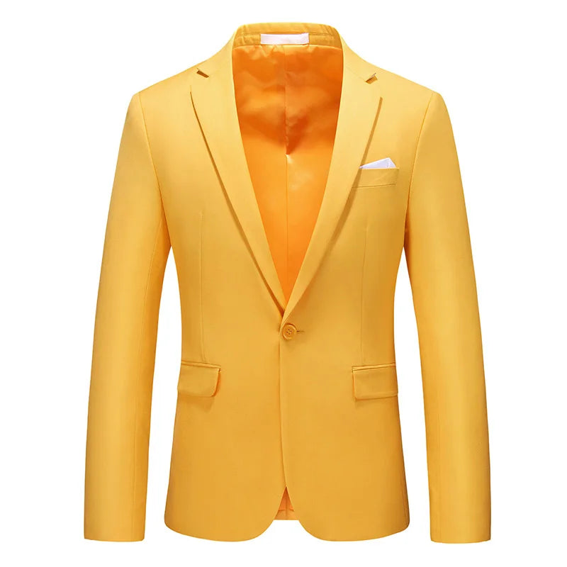 Bright Green Men's Blazer, Polyester Slim Fit Jacket