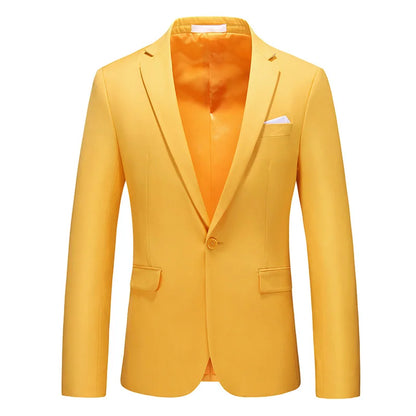 Bright Green Men's Blazer, Polyester Slim Fit Jacket