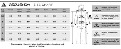 Gsou Women's Winter Snow Jumpsuit Waterproof Ski Suit