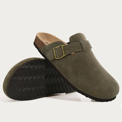 Shevalues Suede Clogs for Women Summer Mules with Arch Support