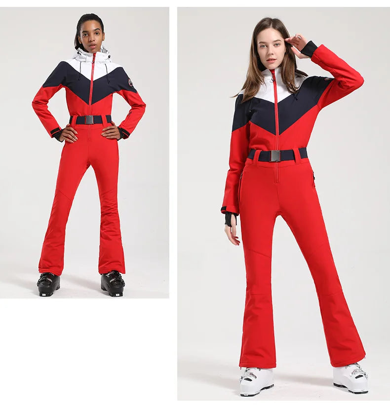 Gsou Women's Winter Snow Jumpsuit Waterproof Ski Suit