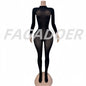 Sexy Mesh See Through Bodycon Jumpsuit for Women