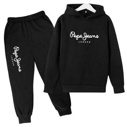 Leisure Letter Print Hoodie and Pants Tracksuit Set