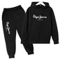 Leisure Letter Print Hoodie and Pants Tracksuit Set