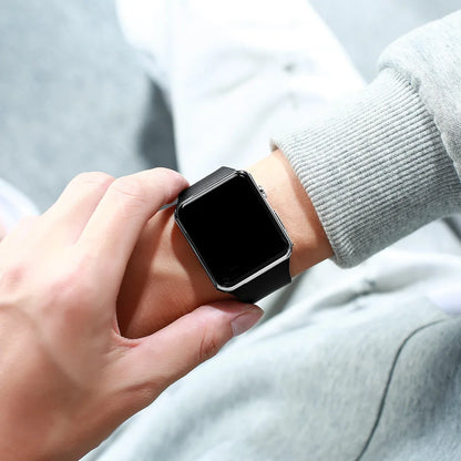 Digital LED Watch for Men Women Black Rubber Strap