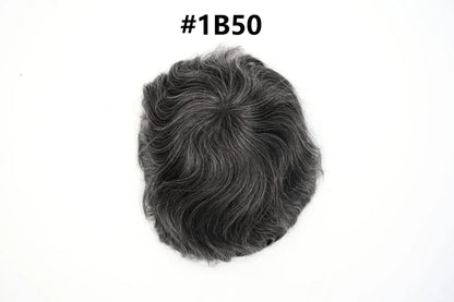 V Loop Silk Base Wavy Toupee for Men 8x10