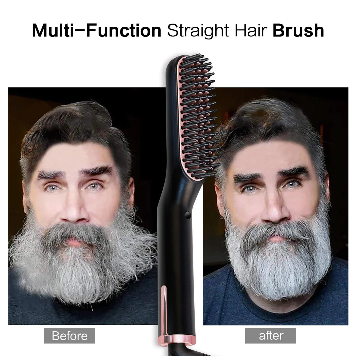 Men's Electric Beard Straightener Brush Wet and Dry Styler