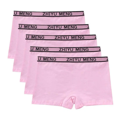 Teenage Girls Cotton Panties Solid Color Mid Waist Briefs