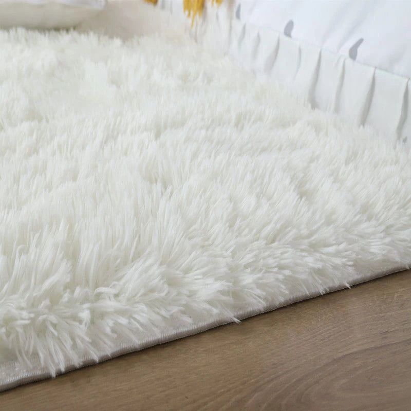 Pink Fluffy Polyester Carpet for Children's Room