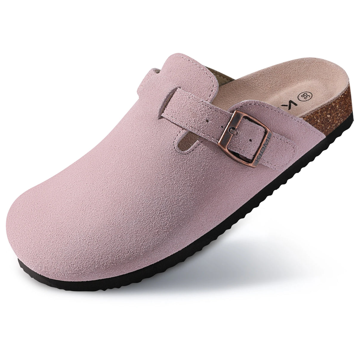 Comwarm Women's Suede Mules Slippers with Cork Insole