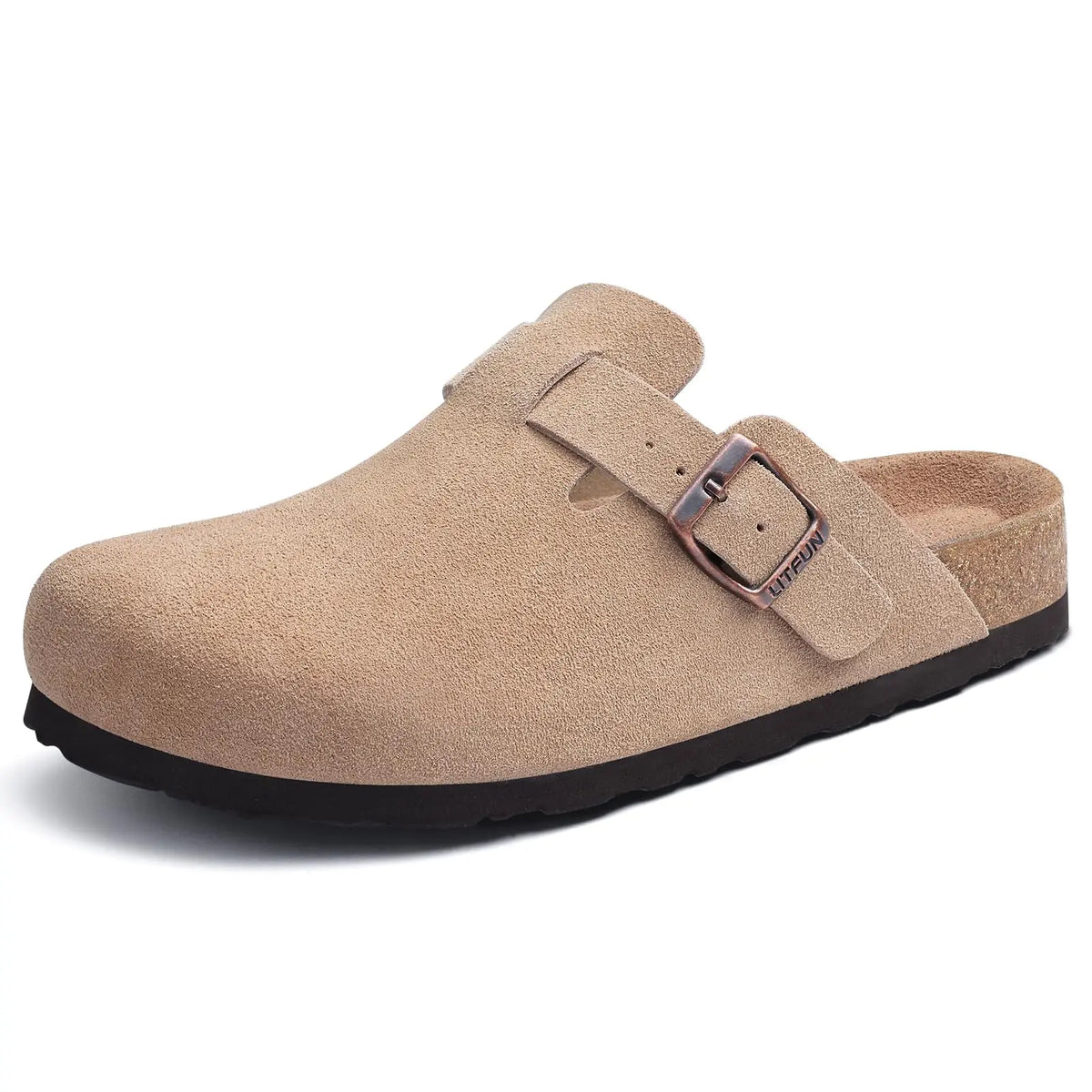 Genuine Leather Clogs with Cork Footbed for Women