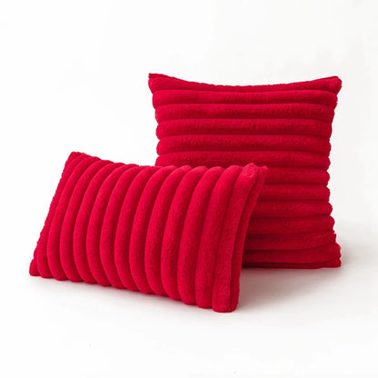Faux Fur Plush Throw Pillow Covers 30x50cm 45x45cm Orange Green Pink Cream