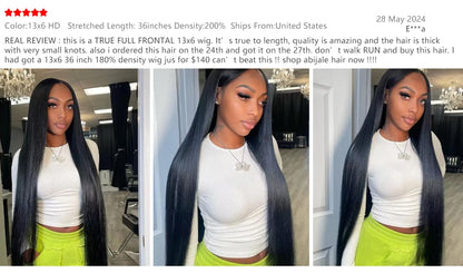HD Transparent Bone Straight Lace Front Wig 40 46 Inch Brazilian Hair