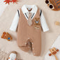 Baby Boy Cartoon Teddy Bear Jumpsuit for 0-18 Months