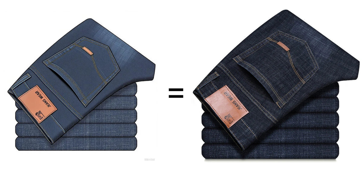 Men's Slim Fit Denim Jeans Casual Black Blue