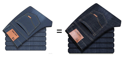 Men's Slim Fit Denim Jeans Casual Black Blue