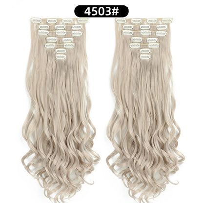 22 Inch Curly Wavy Clip In Hair Extensions Synthetic